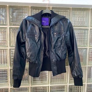 Miley Cyrus Max Azria Black Faux Leather Jacket